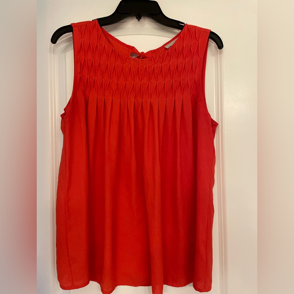 LOFT Vibrant Red Sleeveless Blouse